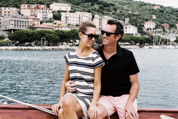 Camille Styles and husband Adam Moore in Tuscany, Italy