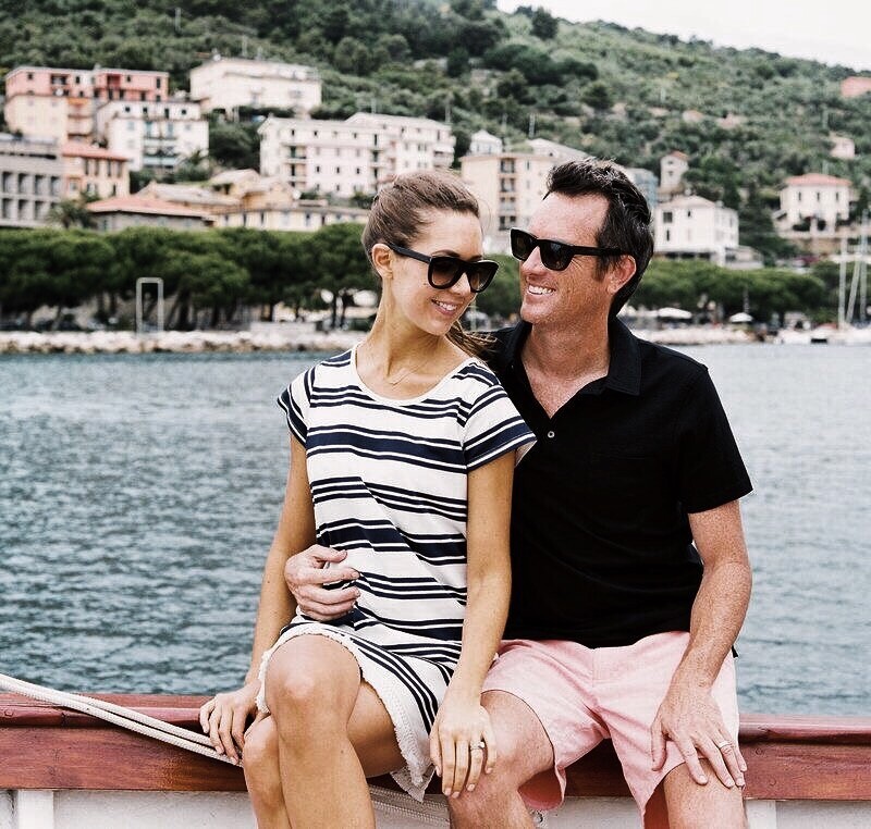 Camille Styles and husband Adam Moore in Tuscany, Italy