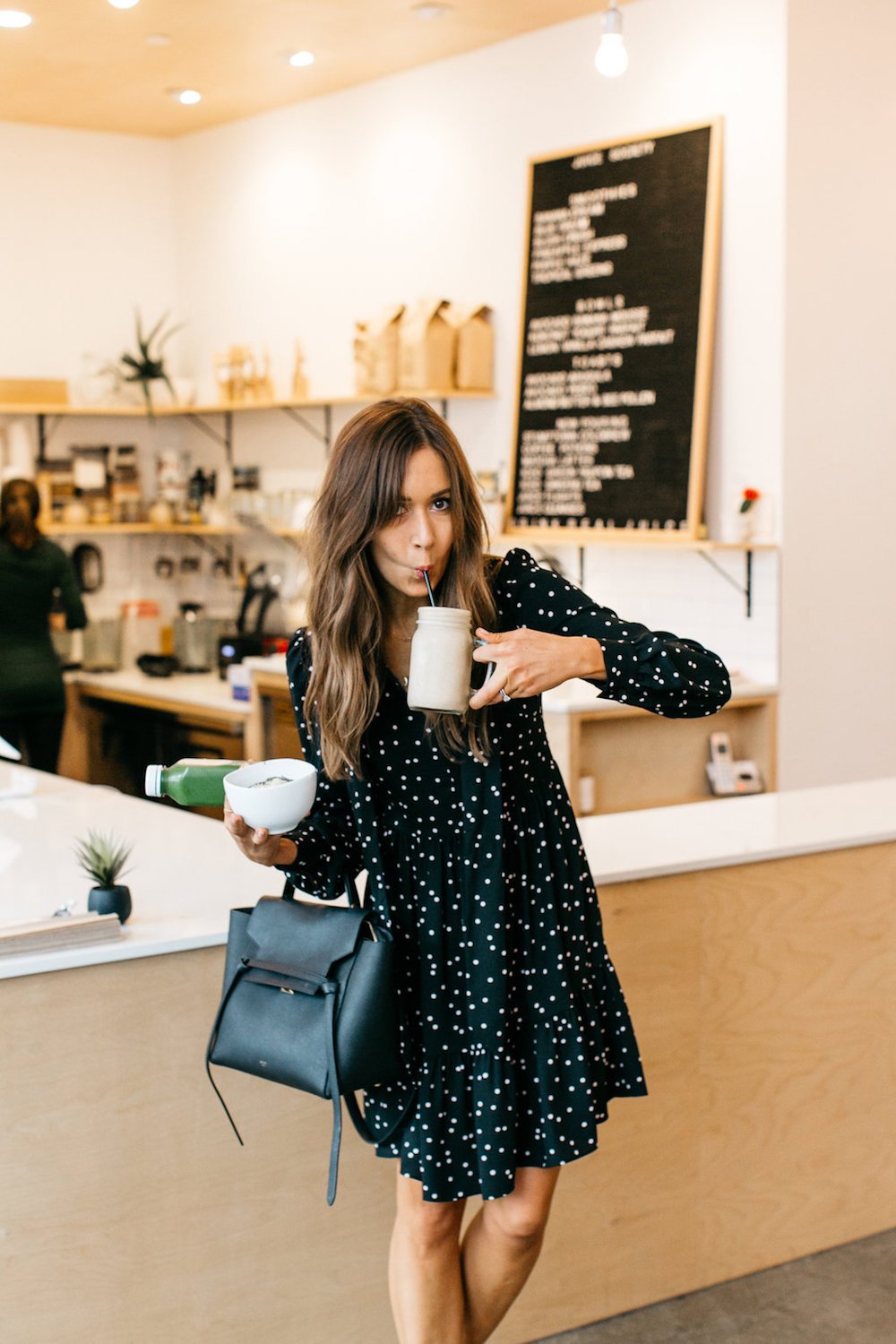 camille styles, boost your coffee, juice society, morning meeting