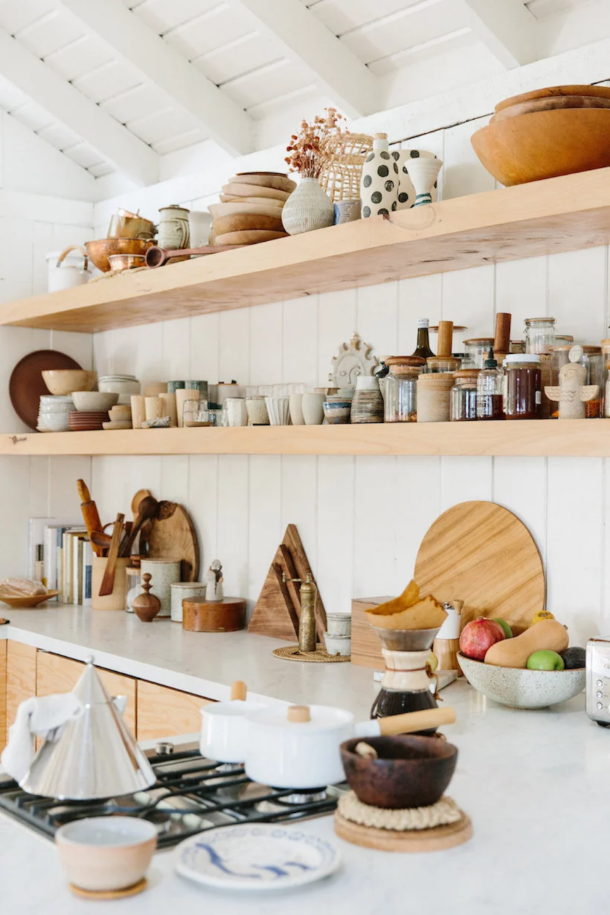 Minimalist white natural kitchen