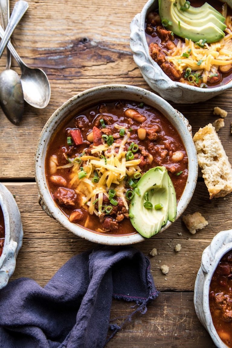 turkey and white bean chili recipe, healthy chili recipe, slow cooker recipe