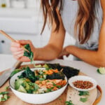 This salmon roll sushi bowl recipe is a healthy and delicious lunch