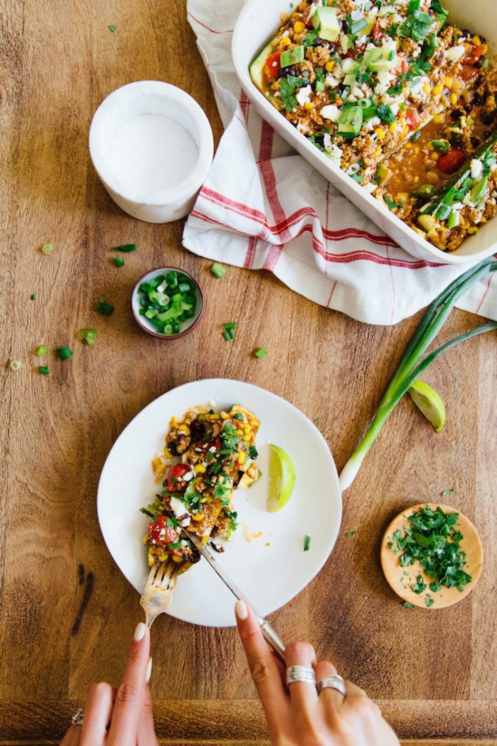 enchilada stuffed zucchini boats, healthy dinner recipe