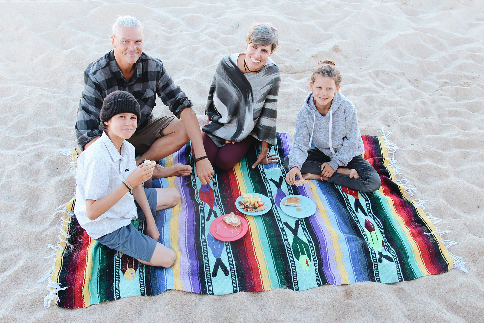 Family picnic on the beach