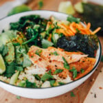 This salmon roll sushi bowl recipe is a healthy and delicious lunch