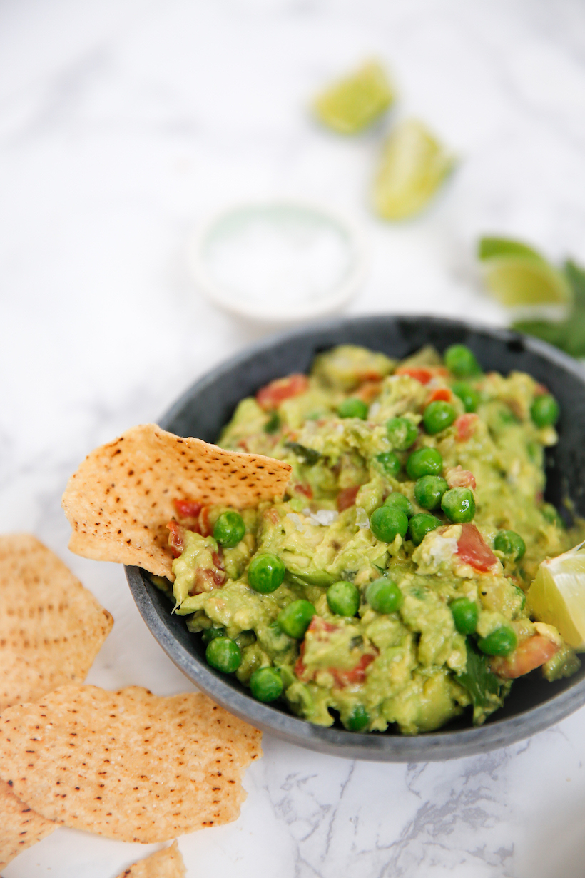 Green Pea Guacamole is healthy and full of plant-based protein