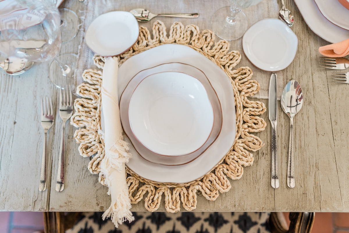 neutral place setting for cinco de mayo dinner party
