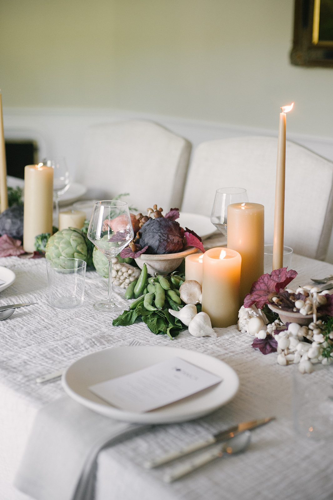 Jenni Kayne Retreat, dinner table, centerpiece, candles