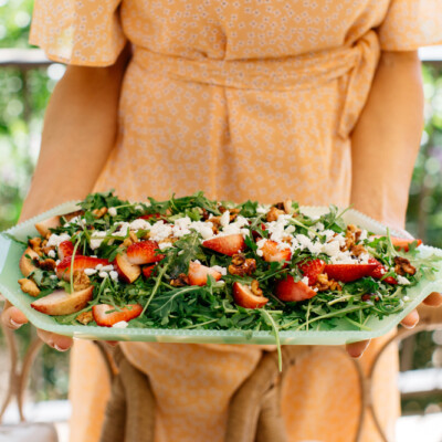 Strawberry & Arugula Salad with Spring Herbs & Goat Cheese