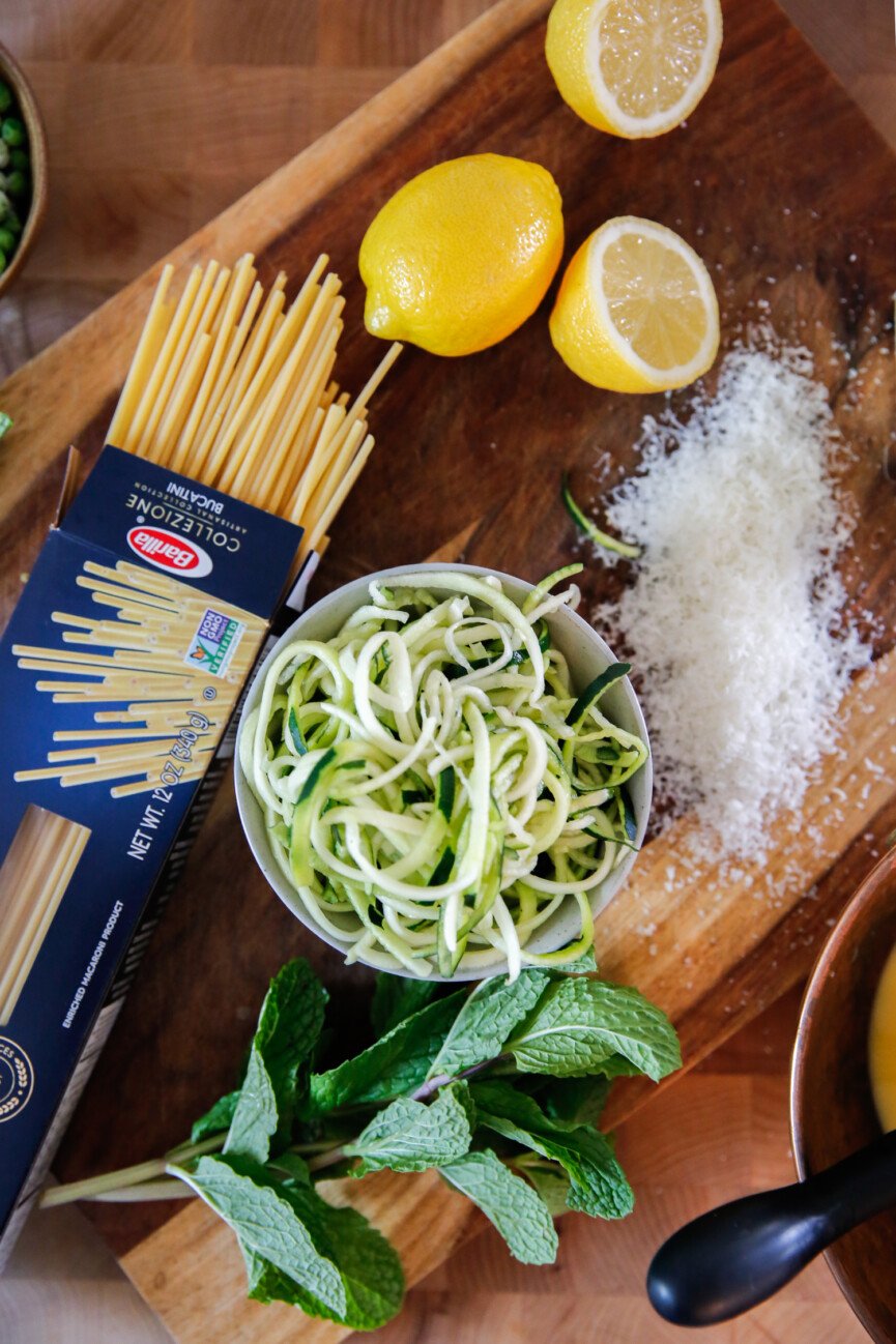lemony pasta carbonara ingredients