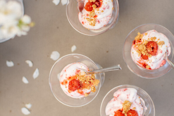 raspberry and cream fools