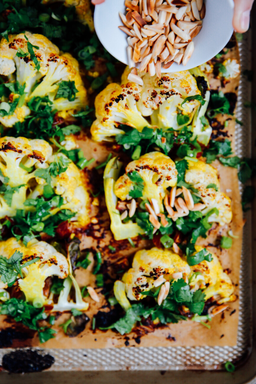 turmeric tahini roasted cauliflower