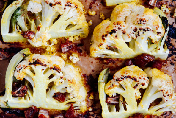 turmeric tahini roasted cauliflower