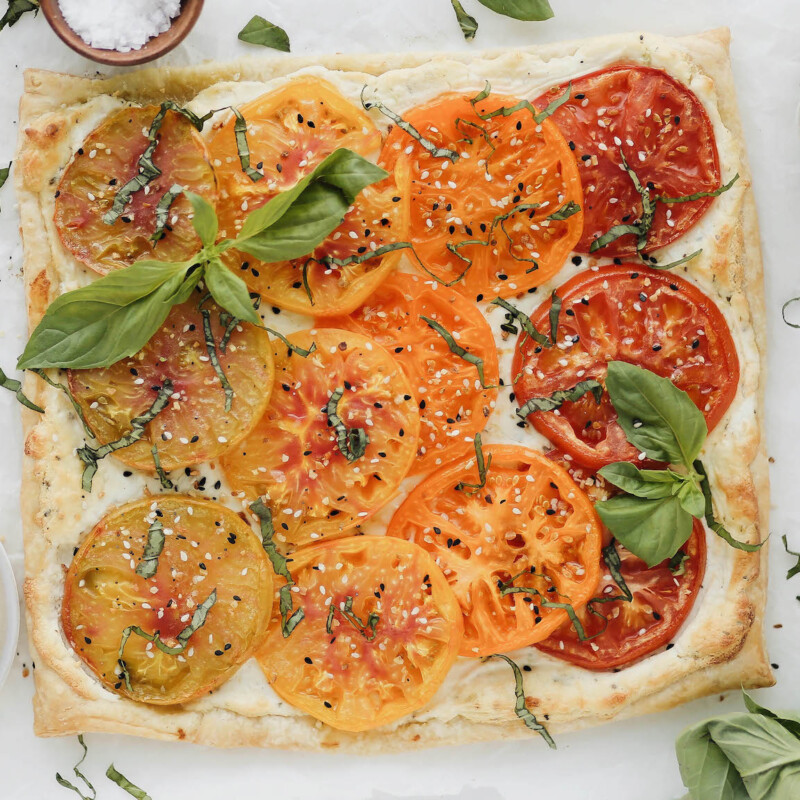 easy heirloom tomato tart
