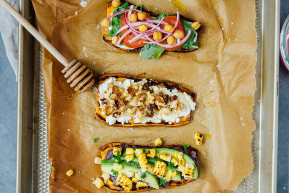 sweet potato toasts three ways