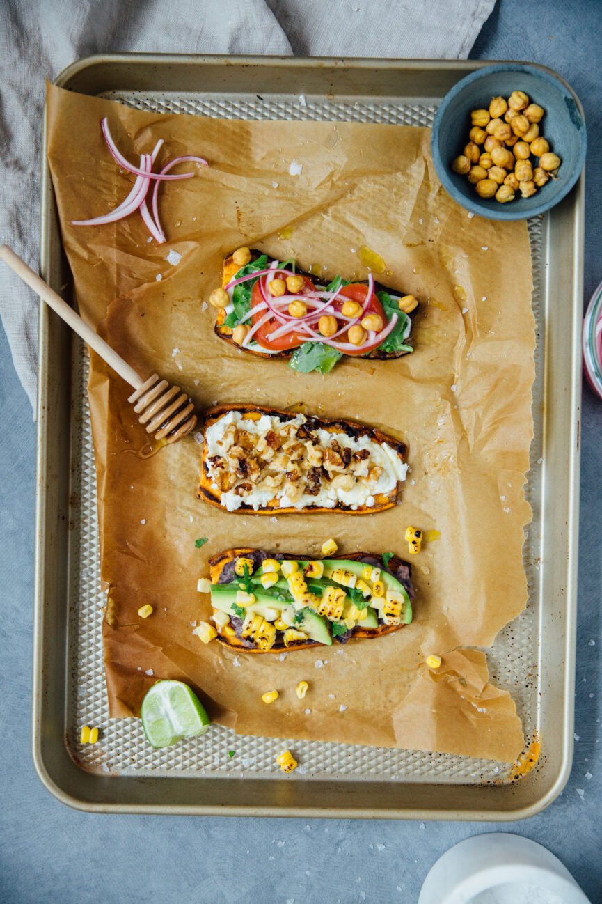 sweet potato toasts three ways