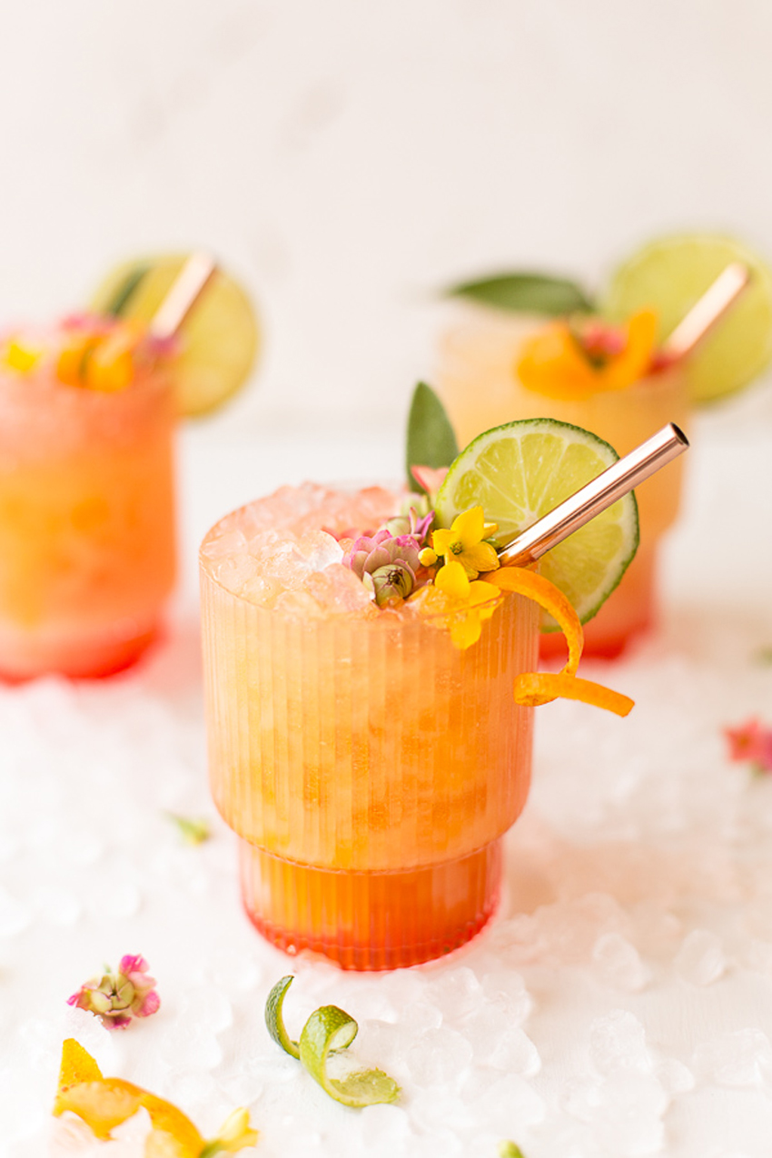 pineapple mango rum tropical cocktail