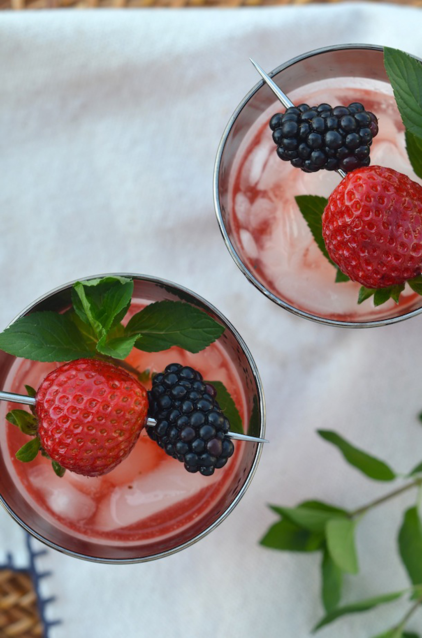 rum berry smash tropical cocktail