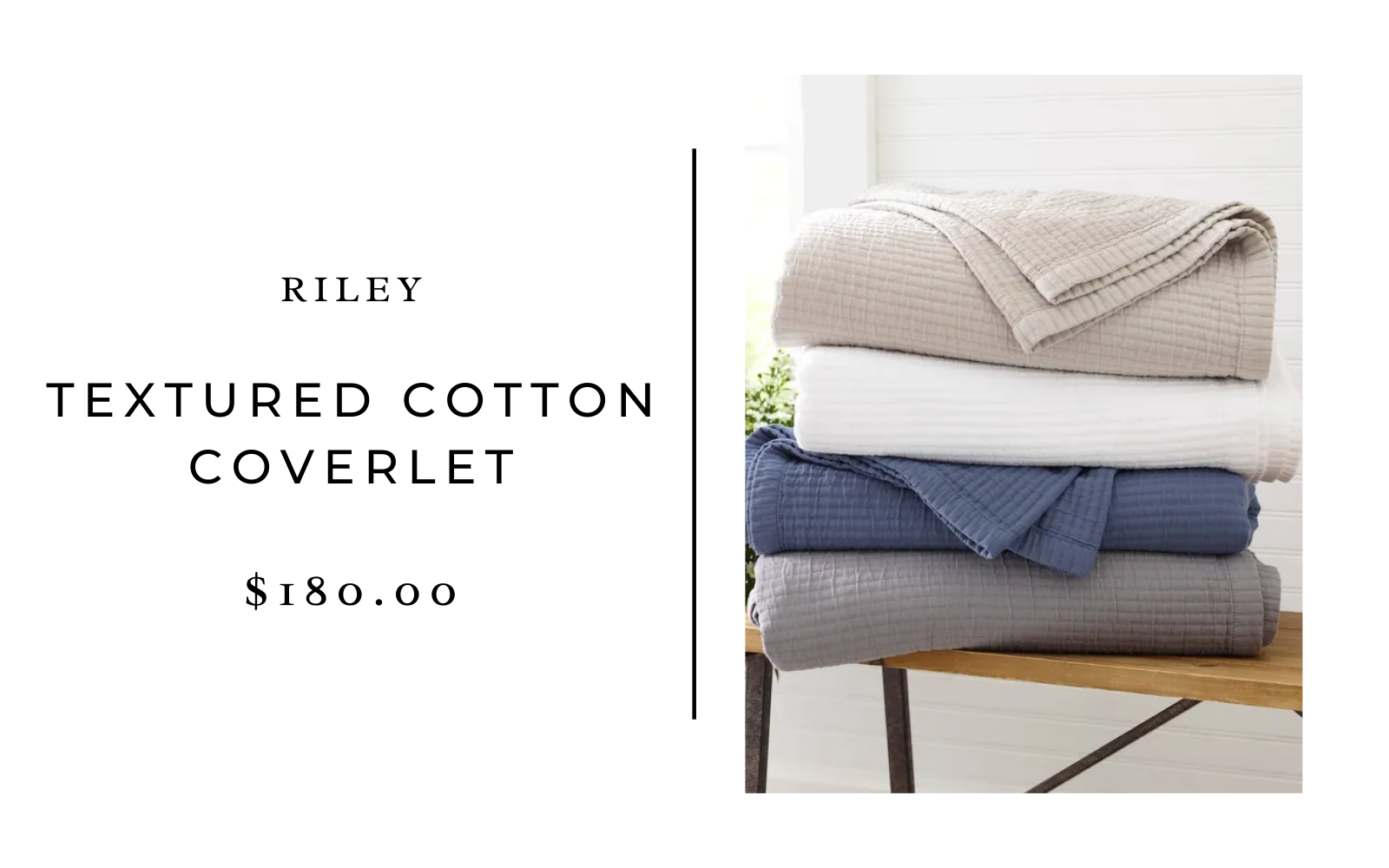 Riley Home Textured Coverlet