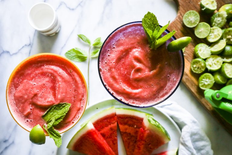 4-Ingredient Watermelon Mint Margaritas We’re Drinking All Summer