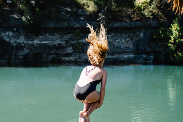 Surprise the kids with a cannonball!