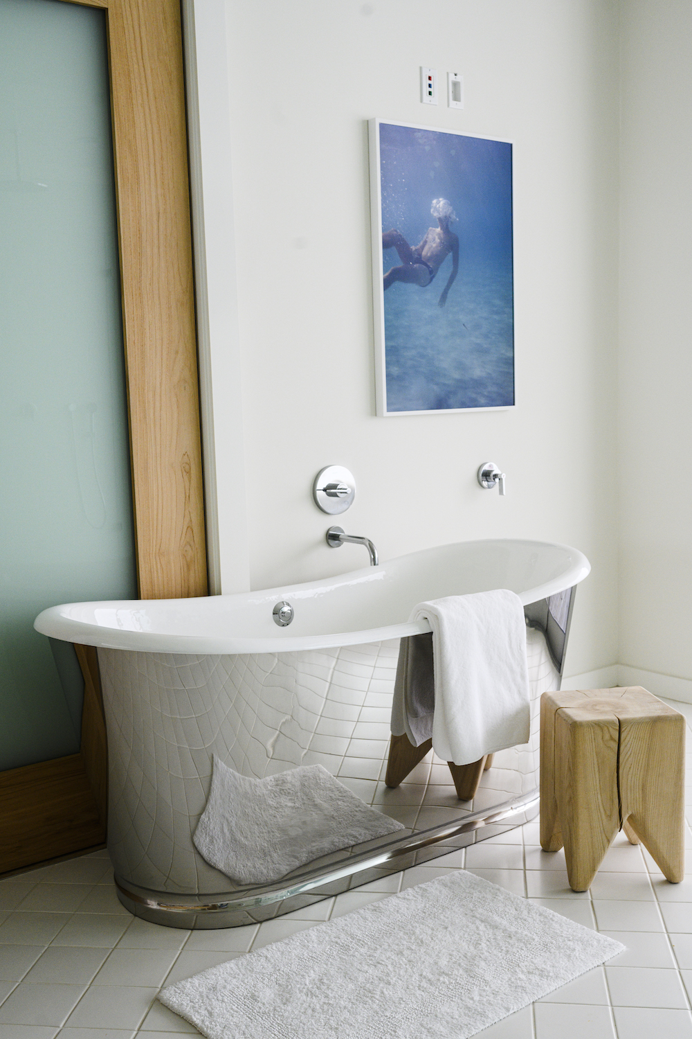 gorgeous metallic modern bathtub in a modern malibu home