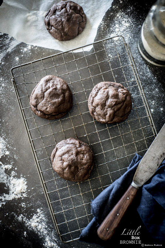 double chocolate chip cookies from little box brownie