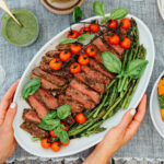 grilled steak plated