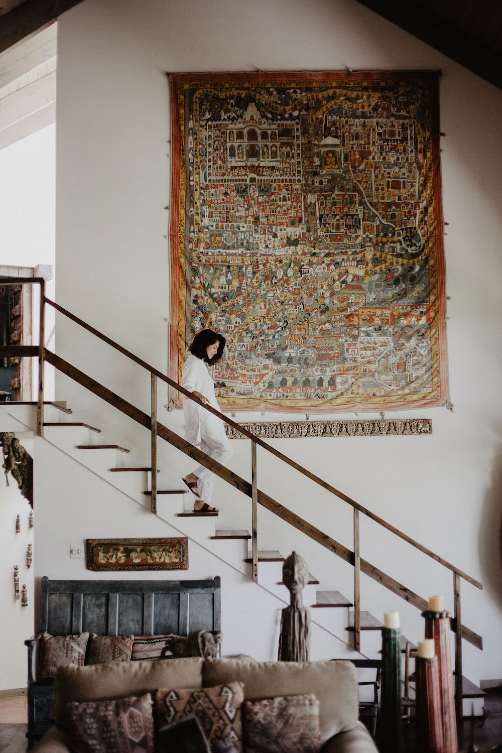 indian decor and antiques in a southern home