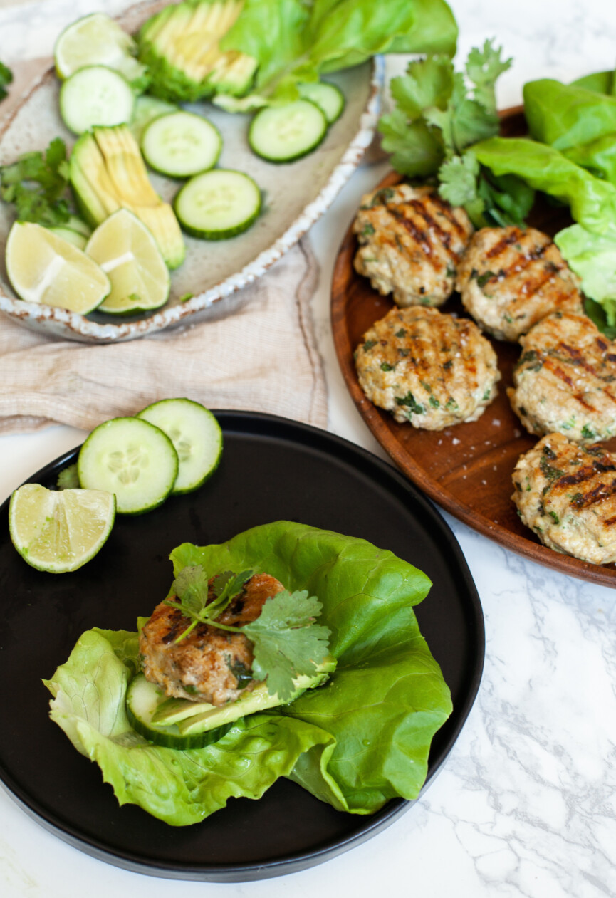 chicken burger lettuce wrap spread