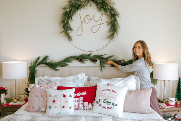 camille gives her master bedroom a cozy makeover for christmas, with target