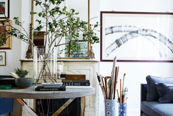 Classic Marble Fireplace in this Glamorous Brooklyn Brownstone