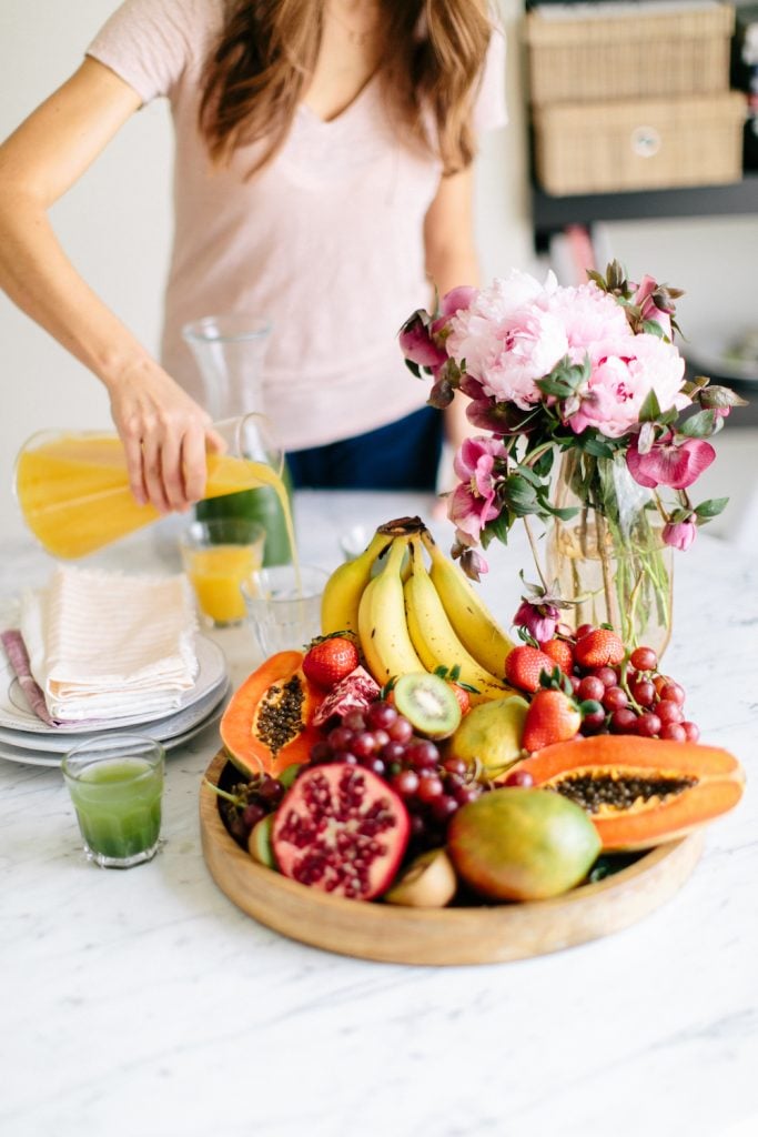 breakfast date, fruit plate, juice, Kristen Kilpatrick photography_juicing recipes for clear skin