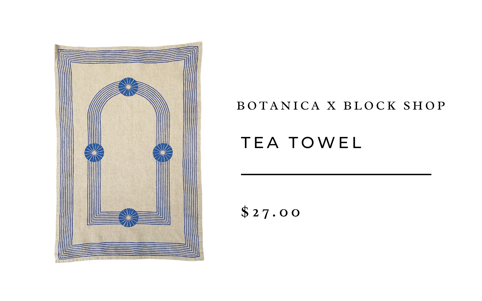 botanica x block shop tea towel