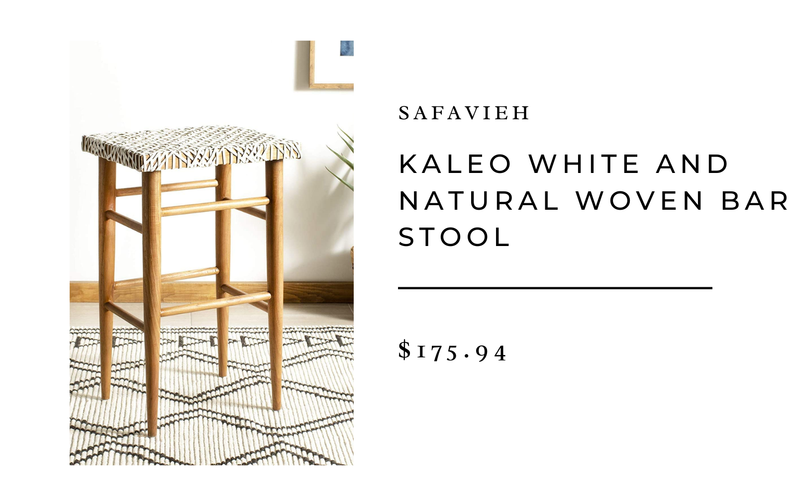 safavieh kaleo white natural woven stool