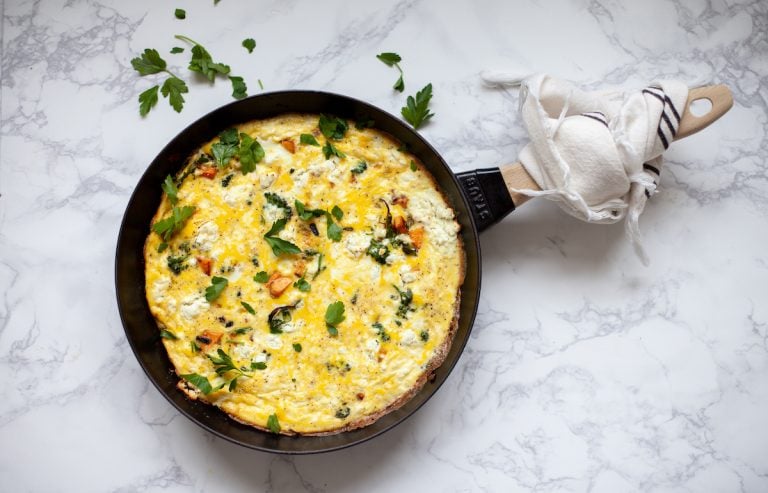 Vegetable Drawer Goat Cheese Frittata - Camille Styles