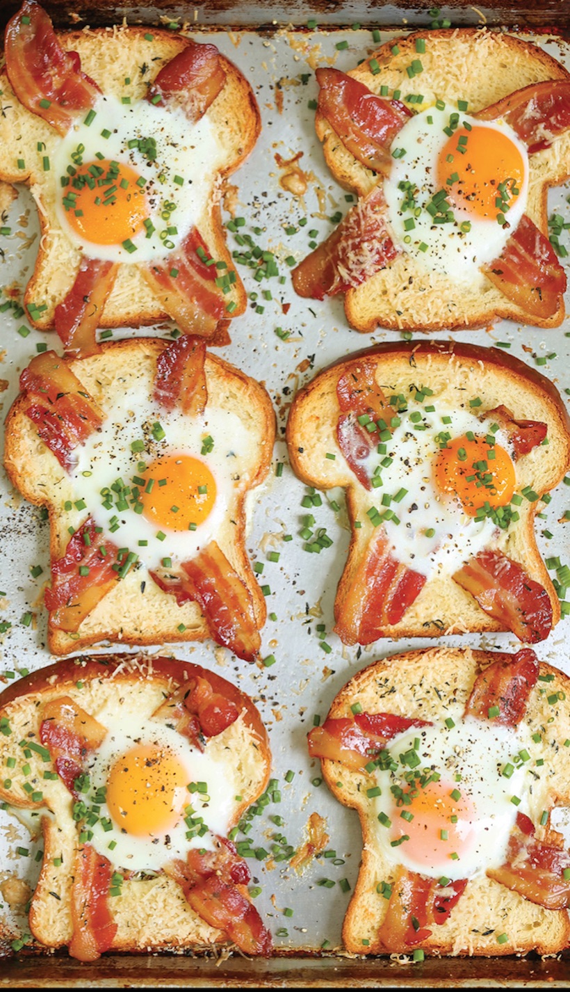 sheet pan egg in a hole