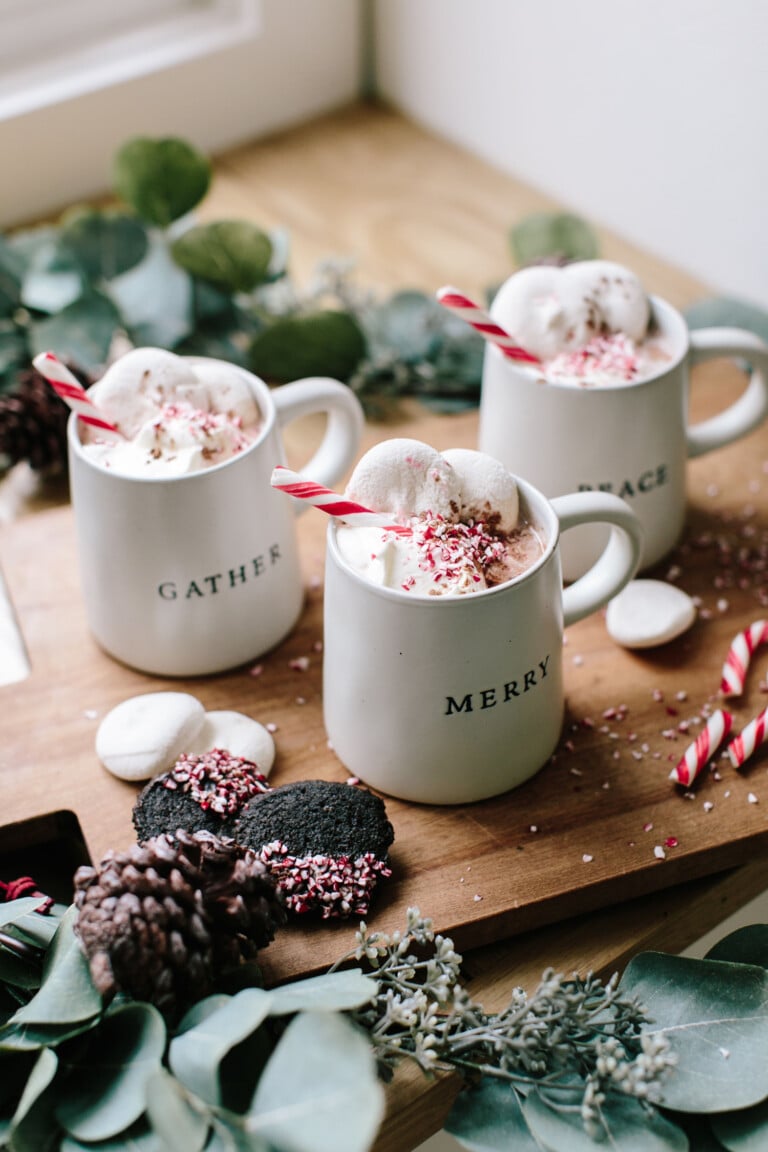 peppermint hot chocolate_holiday drinks for a crowd