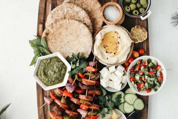 pita and kebab board