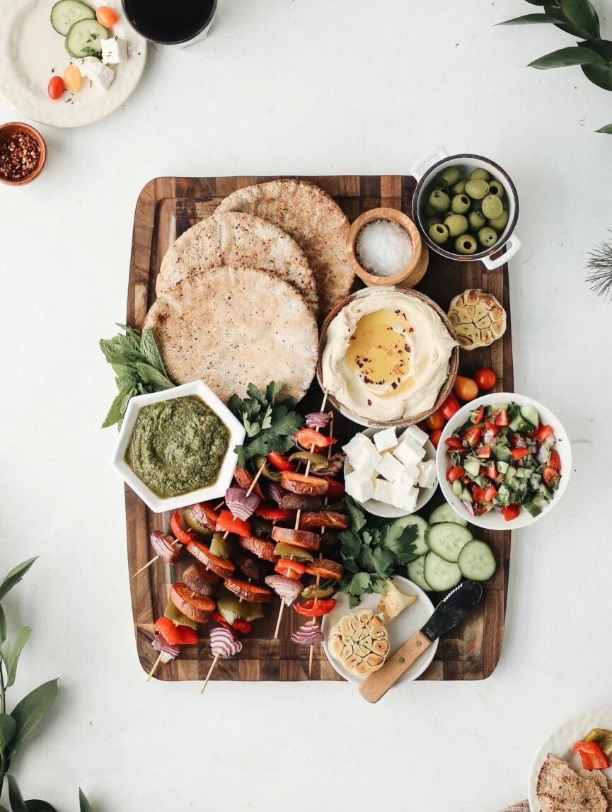 pita and kebab board