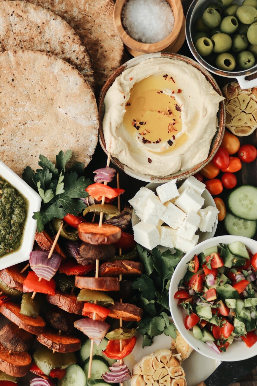 pita and kebab board