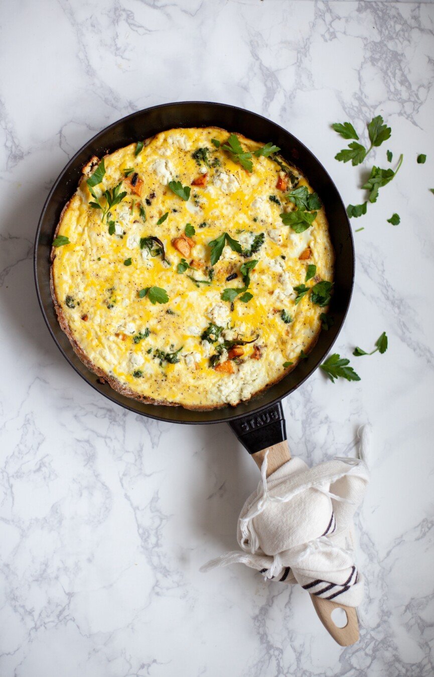 vegetable drawer goat cheese frittata
