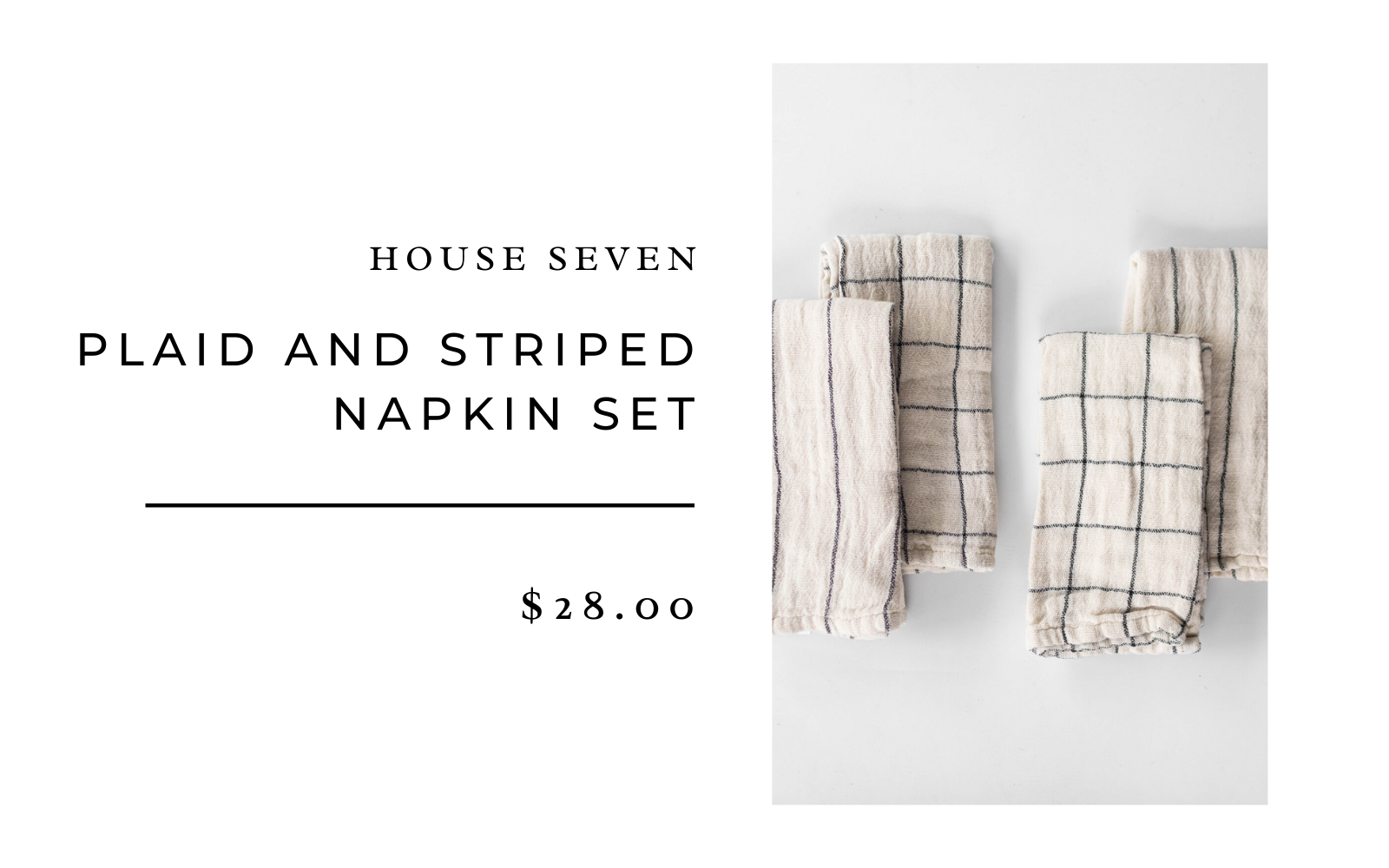 house seven napkin set