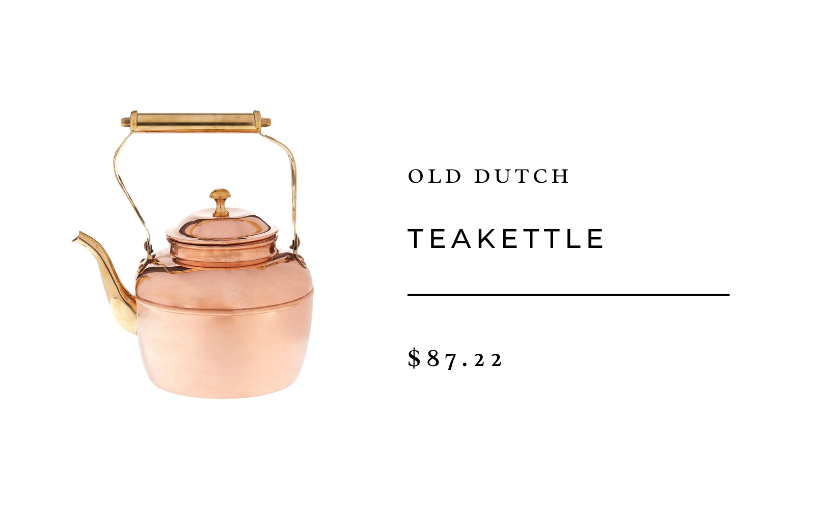 old dutch copper tea kettle