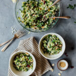 cauliflower tabbouleh in serving bowls