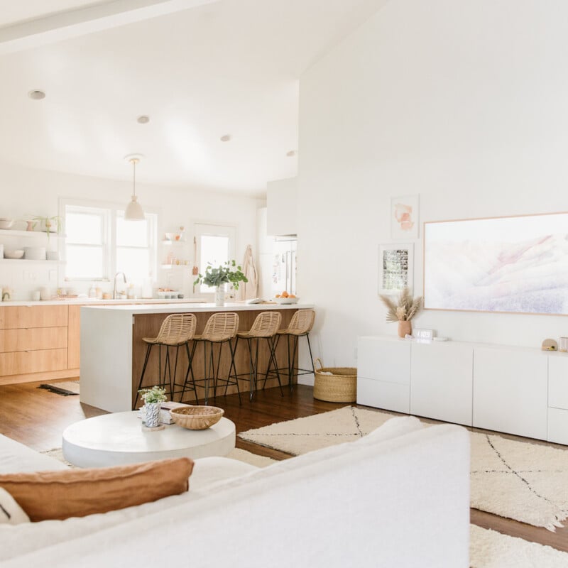 molly madfis home, almost makes perfect, california home, neutral home decor, kitchen, minimalist kitchen