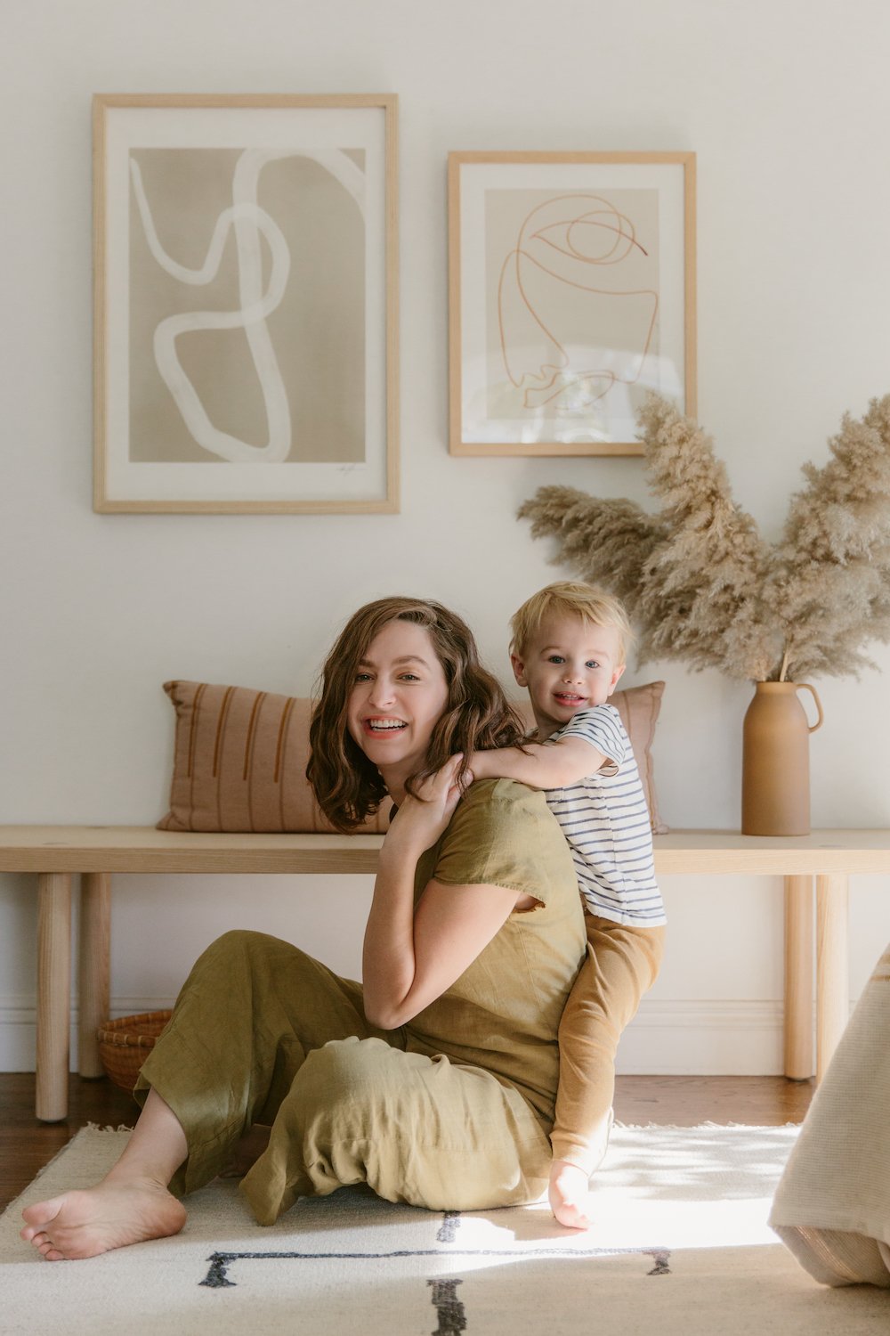 molly madfis home, almost makes perfect, california home, neutral home decor, mother and son, mother, family