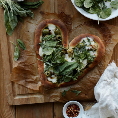 heart shaped mean green pizza