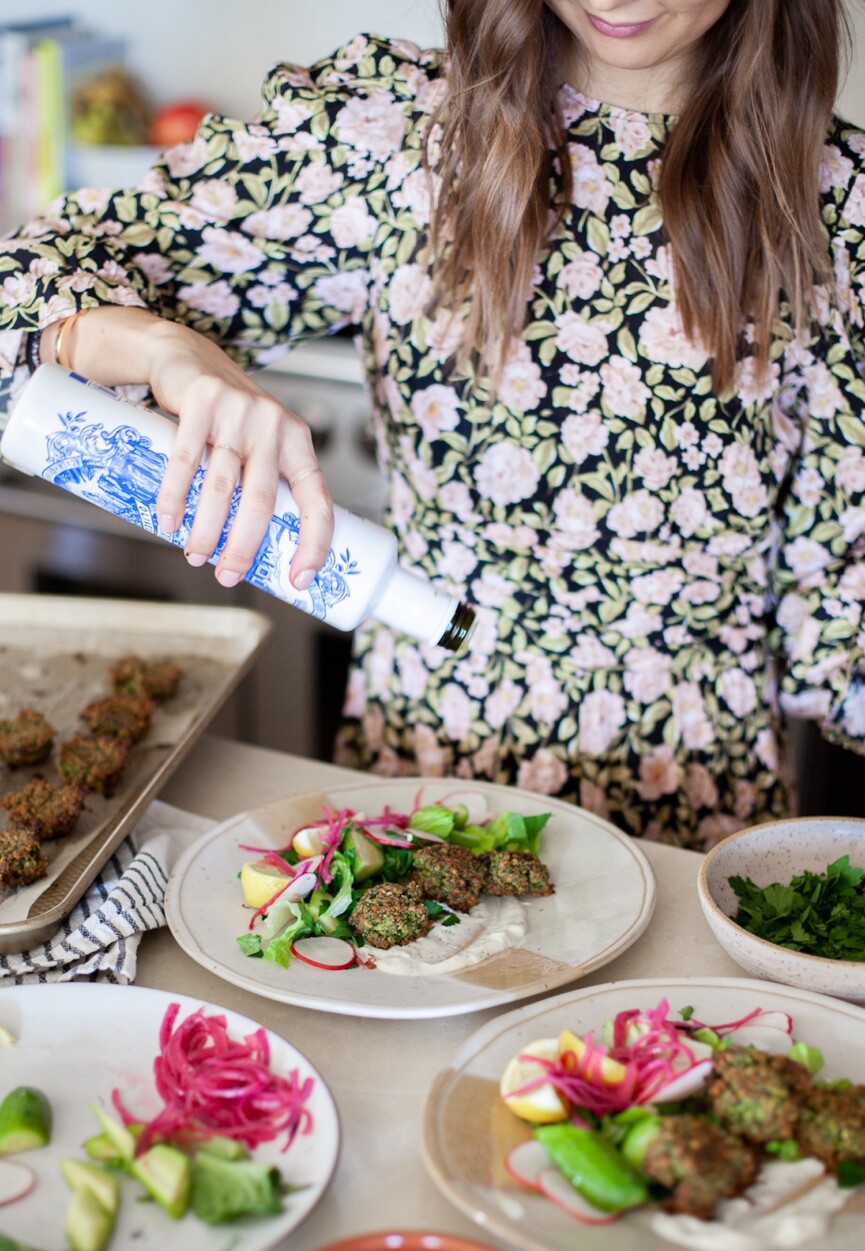 herby green chickpea falafel