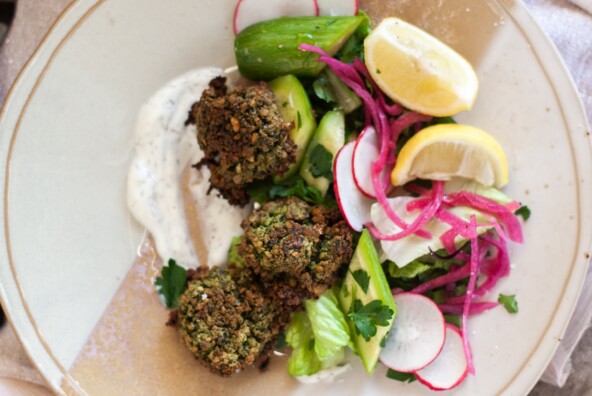 herby green chickpea falafel